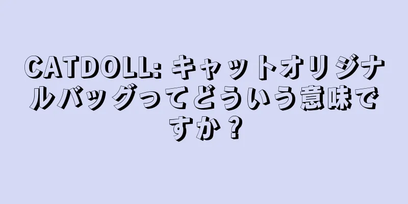 CATDOLL: キャットオリジナルバッグってどういう意味ですか？