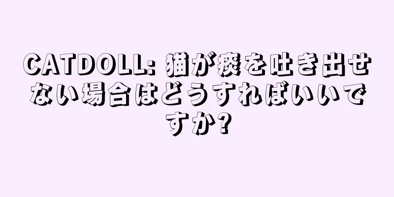 CATDOLL: 猫が痰を吐き出せない場合はどうすればいいですか?