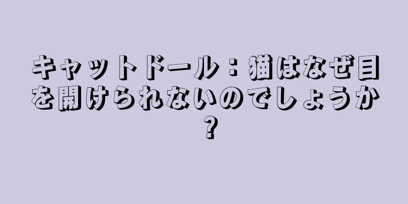 キャットドール：猫はなぜ目を開けられないのでしょうか？