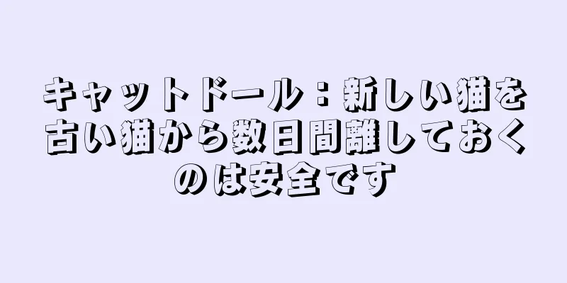 キャットドール：新しい猫を古い猫から数日間離しておくのは安全です