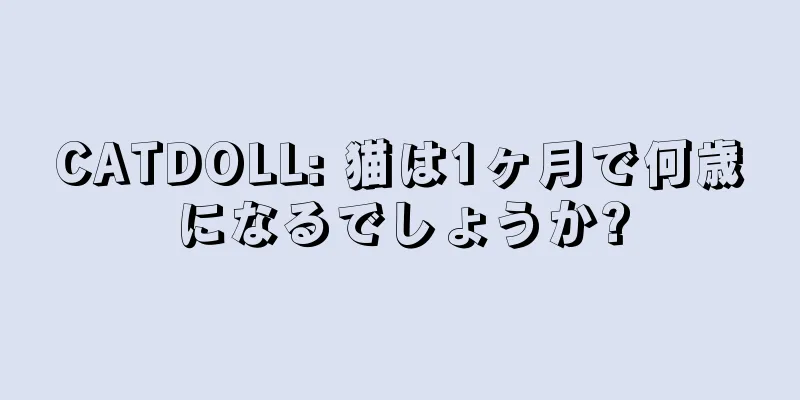 CATDOLL: 猫は1ヶ月で何歳になるでしょうか?