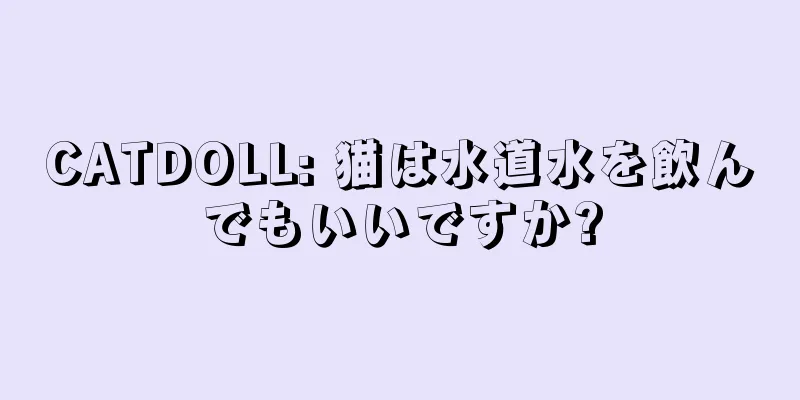 CATDOLL: 猫は水道水を飲んでもいいですか?