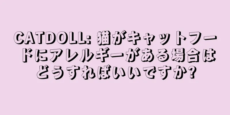 CATDOLL: 猫がキャットフードにアレルギーがある場合はどうすればいいですか?