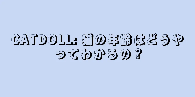CATDOLL: 猫の年齢はどうやってわかるの？
