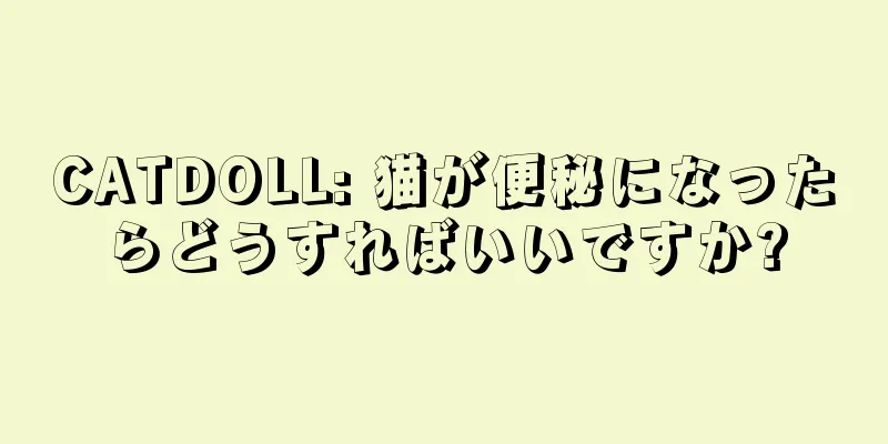 CATDOLL: 猫が便秘になったらどうすればいいですか?
