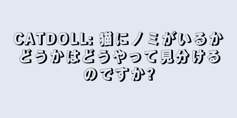 CATDOLL: 猫にノミがいるかどうかはどうやって見分けるのですか?