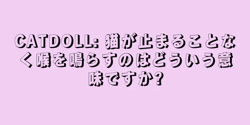 CATDOLL: 猫が止まることなく喉を鳴らすのはどういう意味ですか?