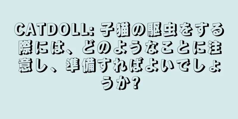 CATDOLL: 子猫の駆虫をする際には、どのようなことに注意し、準備すればよいでしょうか?