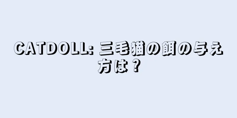 CATDOLL: 三毛猫の餌の与え方は？