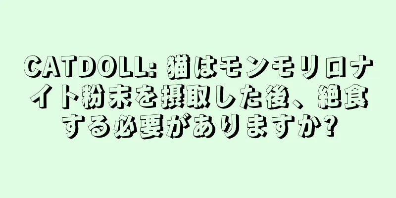 CATDOLL: 猫はモンモリロナイト粉末を摂取した後、絶食する必要がありますか?