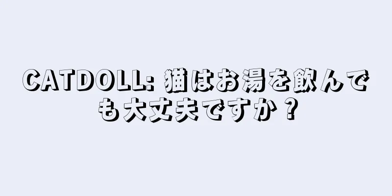 CATDOLL: 猫はお湯を飲んでも大丈夫ですか？