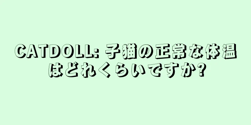 CATDOLL: 子猫の正常な体温はどれくらいですか?