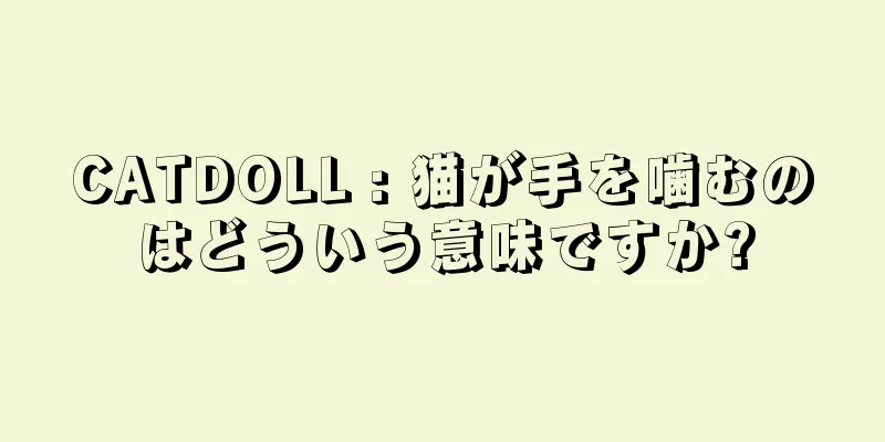 CATDOLL : 猫が手を噛むのはどういう意味ですか?