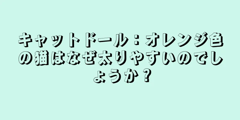 キャットドール：オレンジ色の猫はなぜ太りやすいのでしょうか？