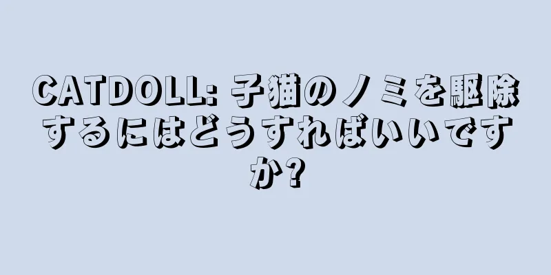 CATDOLL: 子猫のノミを駆除するにはどうすればいいですか?