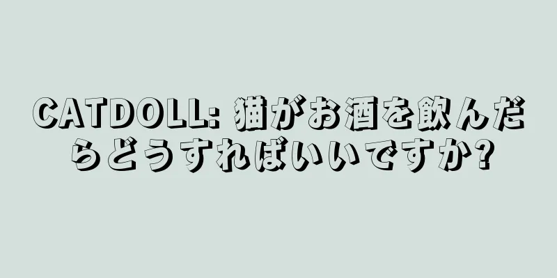 CATDOLL: 猫がお酒を飲んだらどうすればいいですか?