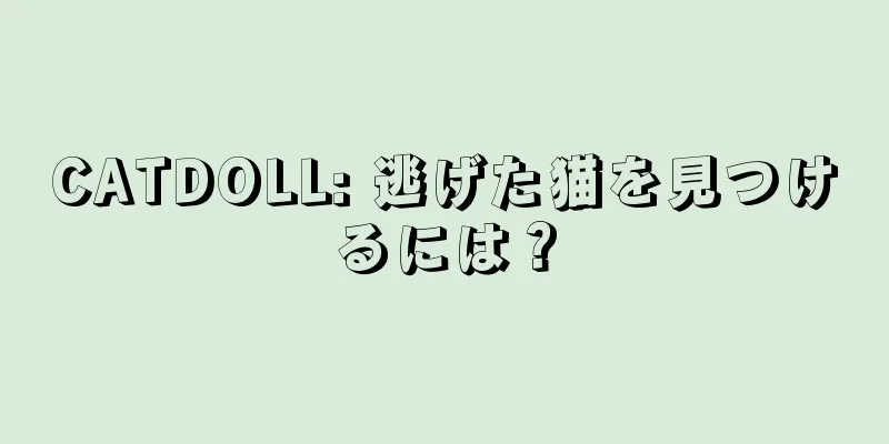 CATDOLL: 逃げた猫を見つけるには？
