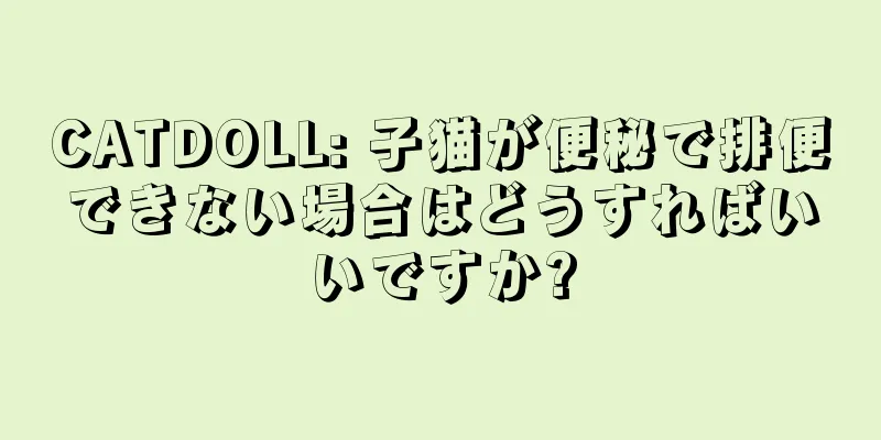 CATDOLL: 子猫が便秘で排便できない場合はどうすればいいですか?