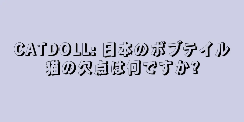 CATDOLL: 日本のボブテイル猫の欠点は何ですか?