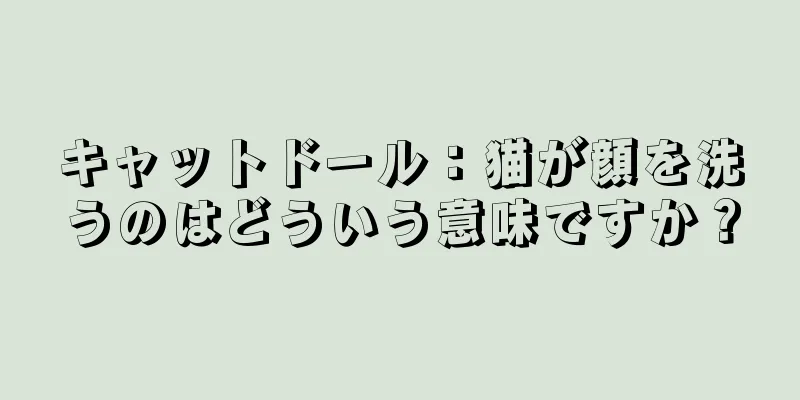 キャットドール：猫が顔を洗うのはどういう意味ですか？