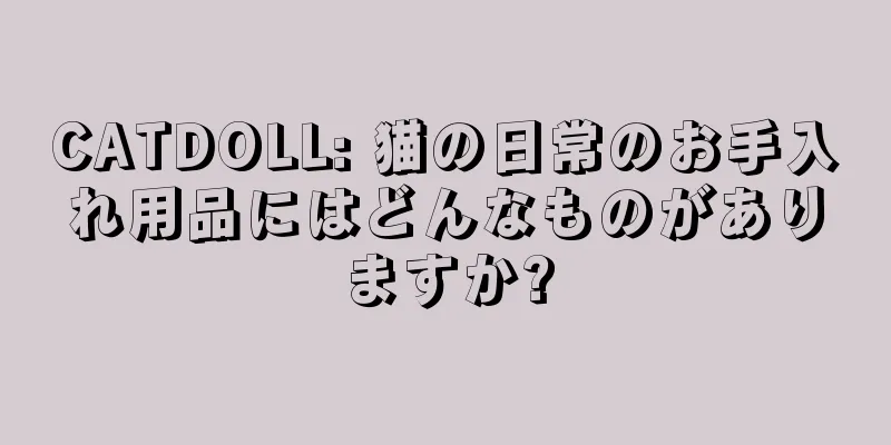 CATDOLL: 猫の日常のお手入れ用品にはどんなものがありますか?