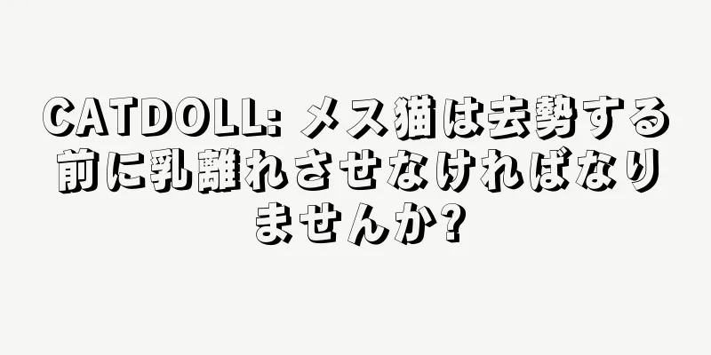 CATDOLL: メス猫は去勢する前に乳離れさせなければなりませんか?