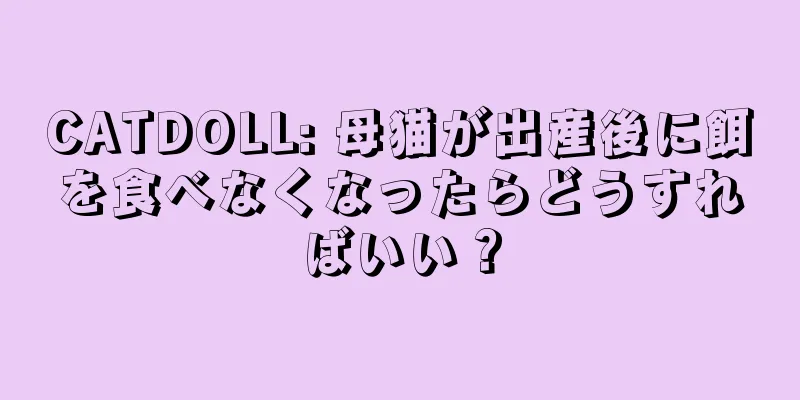 CATDOLL: 母猫が出産後に餌を食べなくなったらどうすればいい？