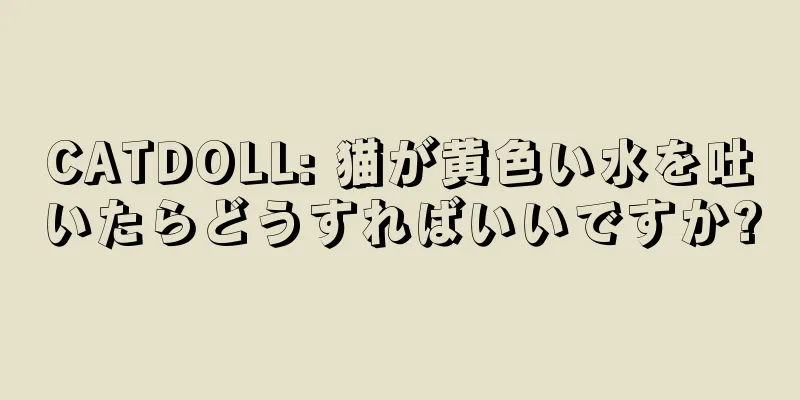 CATDOLL: 猫が黄色い水を吐いたらどうすればいいですか?