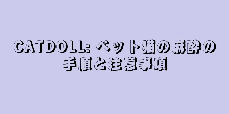 CATDOLL: ペット猫の麻酔の手順と注意事項