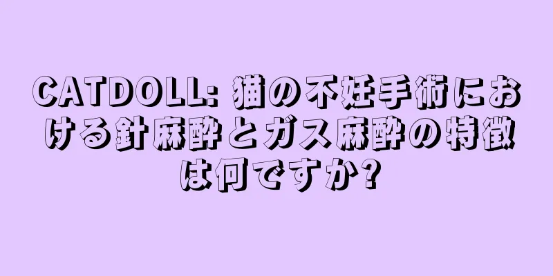 CATDOLL: 猫の不妊手術における針麻酔とガス麻酔の特徴は何ですか?