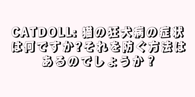 CATDOLL: 猫の狂犬病の症状は何ですか?それを防ぐ方法はあるのでしょうか？