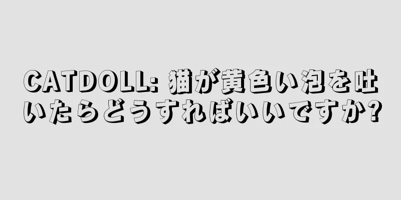 CATDOLL: 猫が黄色い泡を吐いたらどうすればいいですか?