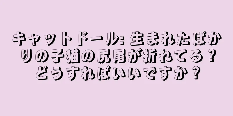 キャットドール: 生まれたばかりの子猫の尻尾が折れてる？どうすればいいですか？