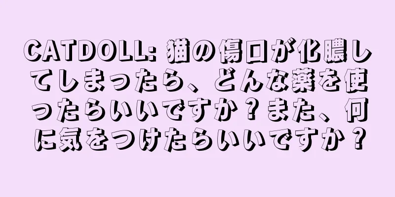 CATDOLL: 猫の傷口が化膿してしまったら、どんな薬を使ったらいいですか？また、何に気をつけたらいいですか？