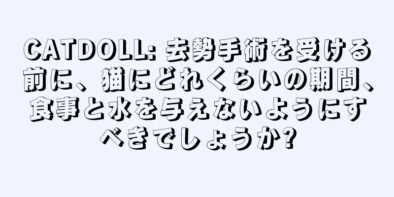 CATDOLL: 去勢手術を受ける前に、猫にどれくらいの期間、食事と水を与えないようにすべきでしょうか?